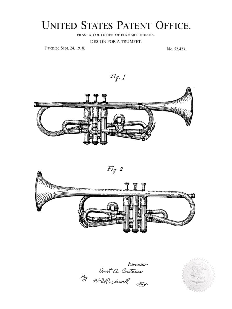 Trumpet Design | 1918 Patent Print