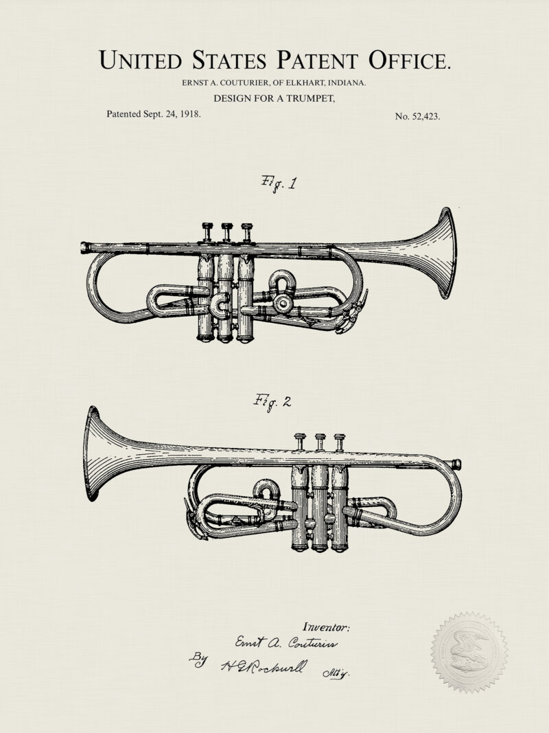Trumpet Design | 1918 Patent Print