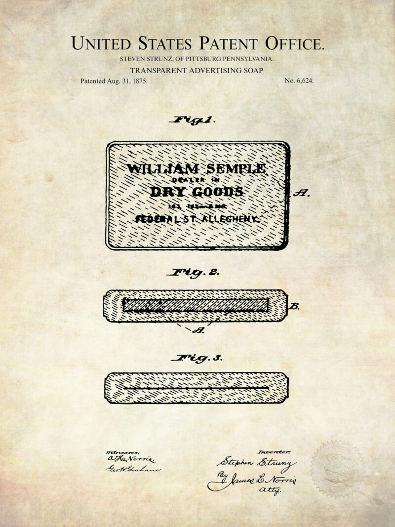 Soap Bar | 1875 Patent