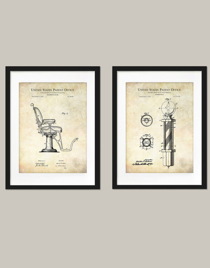 Barber Shop Prints | Vintage Patent Set