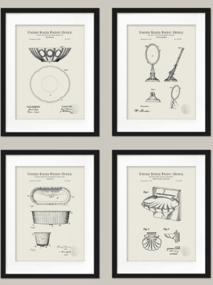 Vintage Washroom Patent Prints