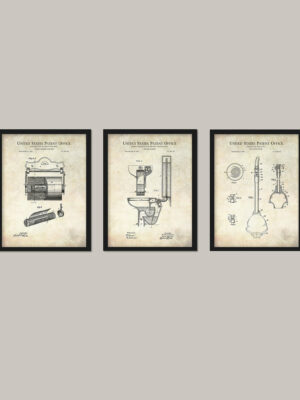 Vintage Toilet Patent Print Collection