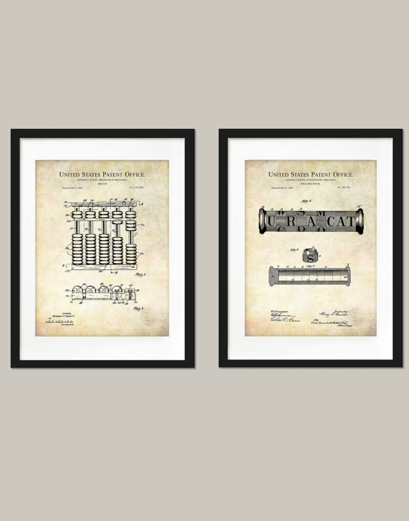 Vintage Educational Patent Prints