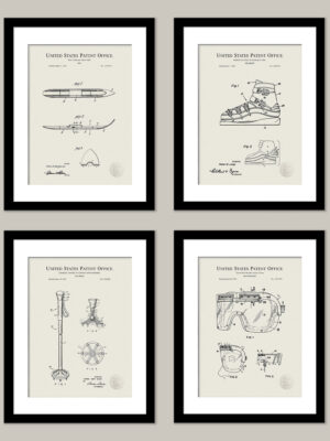 Skiing Patent Print Collection