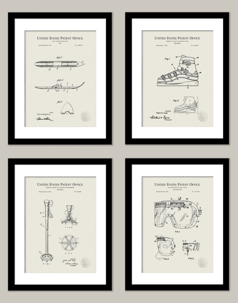 Skiing Patent Print Collection