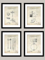 Vintage Drum Patent Prints Set