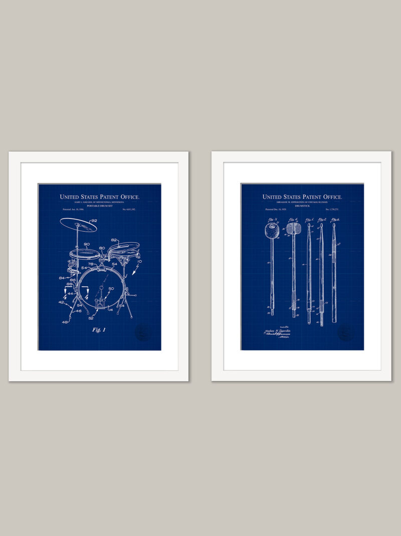 Retro Drum Patent Prints