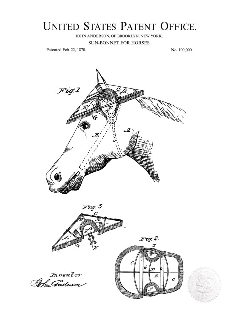 Hat For Horses | 1870 Patent