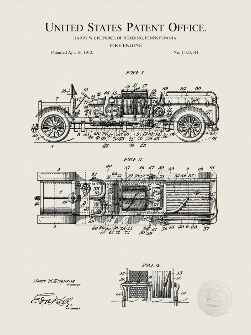 Vintage Fire Engine | 1912 Patent