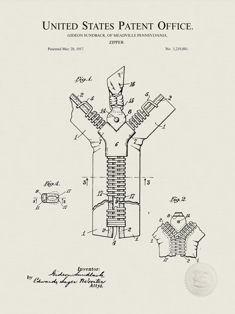 Vintage Sewing Patent Print Set