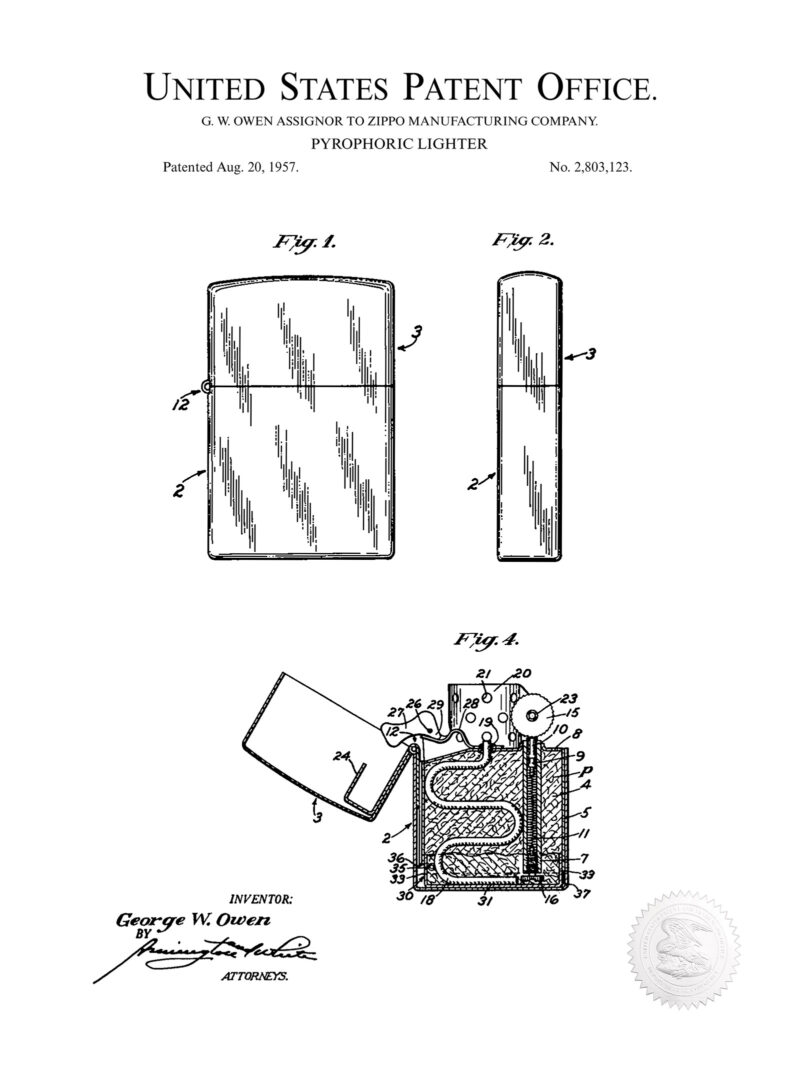 Zippo Lighter | 1957 Patent