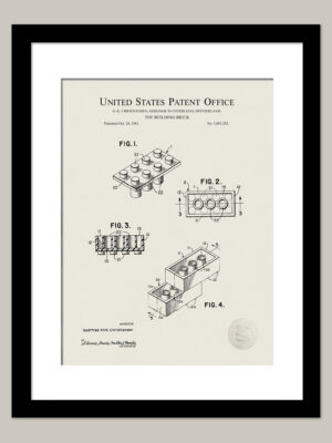 Interlocking Building Brick | 1961 Patent Print