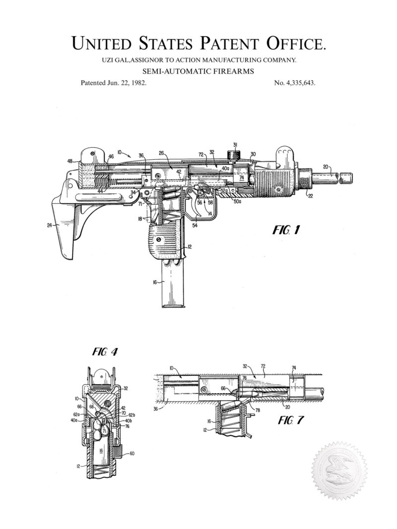 UZI Submachine Gun | 1982 Patent