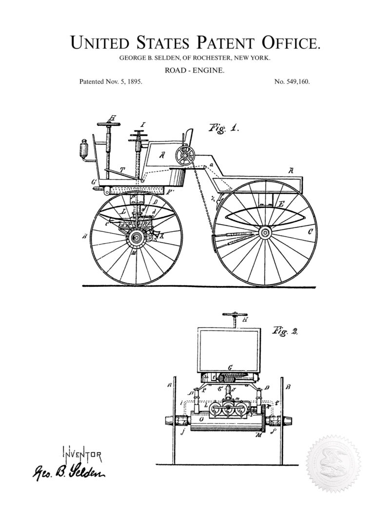 Vintage Road Vehicle | 1895 Patent