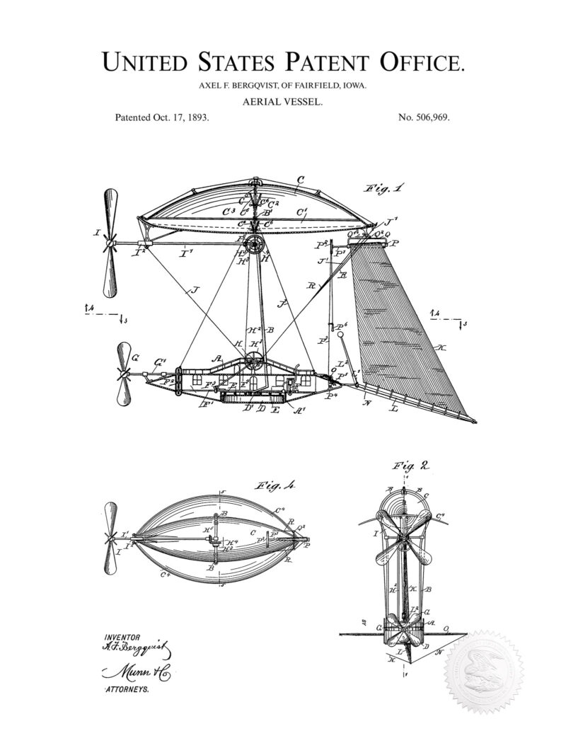Steampunk Air Ship | 1893 Patent