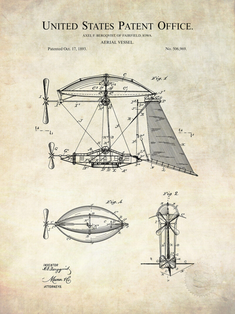 Steampunk Air Ship | 1893 Patent