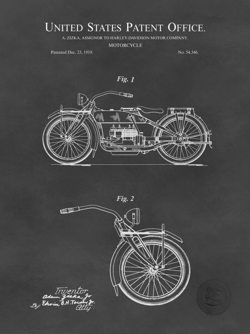 Harley-Davidson Motorcycle | 1919 Patent