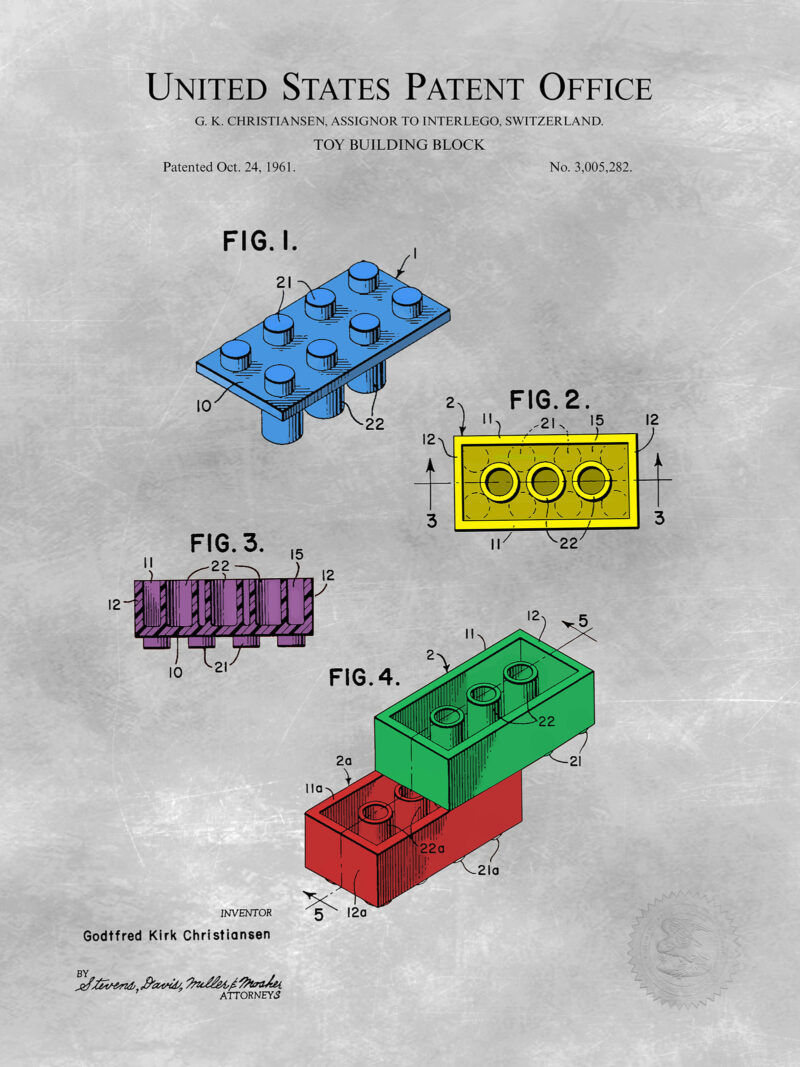 Building Blocks Design | 1961 Patent Print