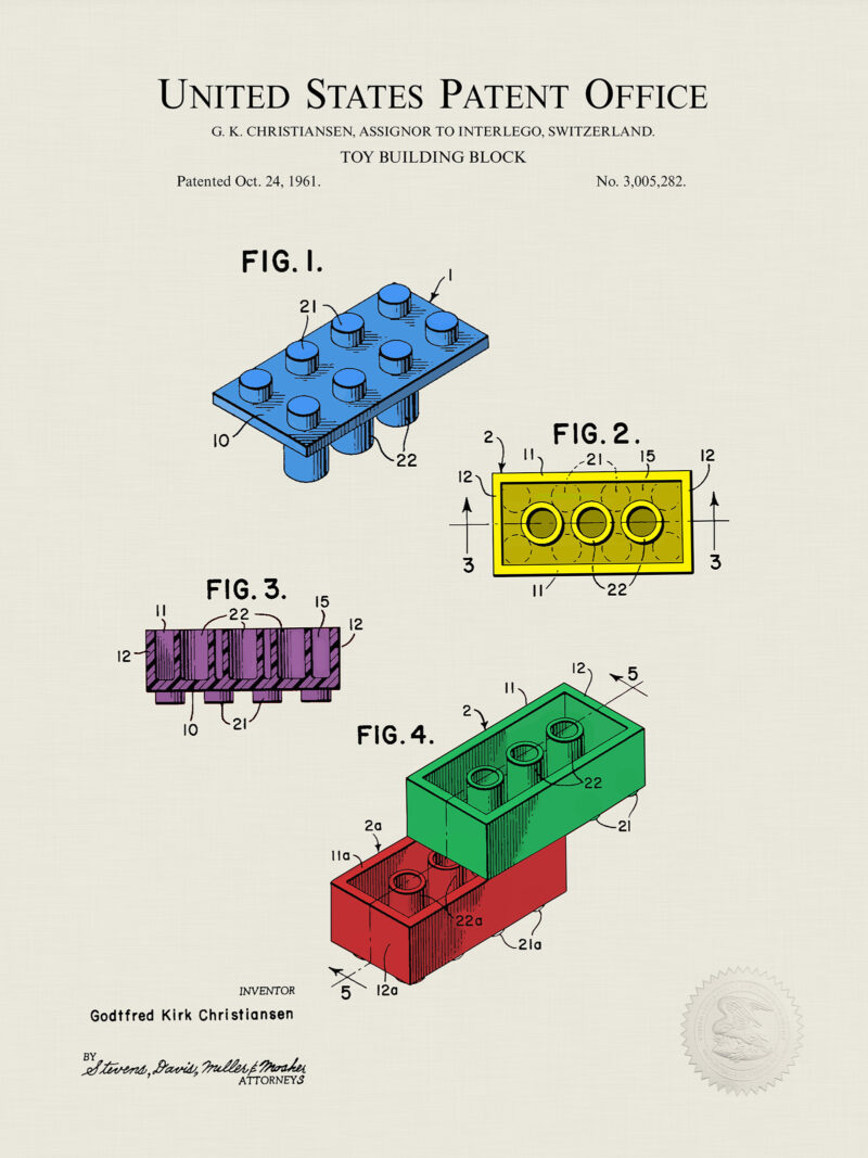 Building Block Patent Print Set