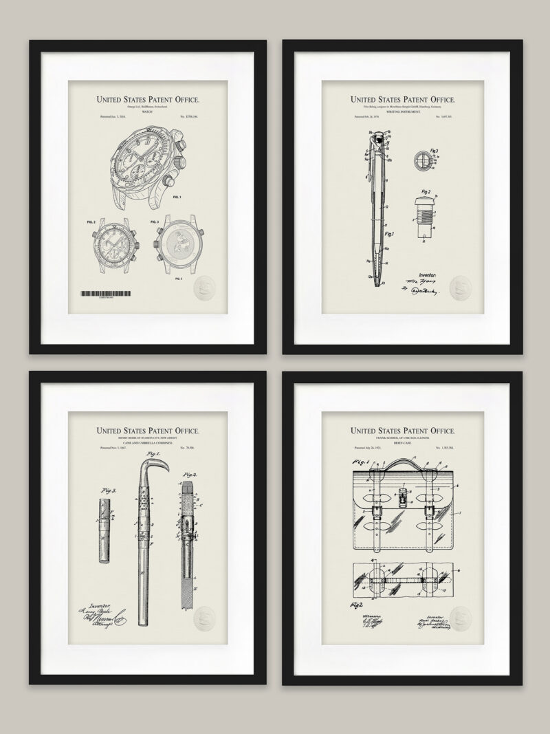 Vintage Gentlemen's Accessory Patent Prints