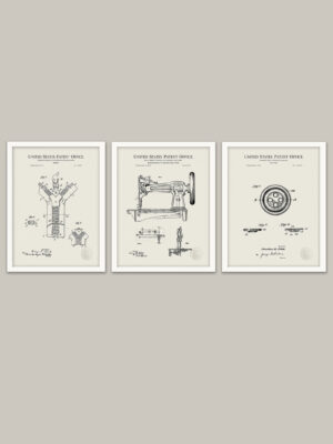 Vintage Sewing Patent Print Set