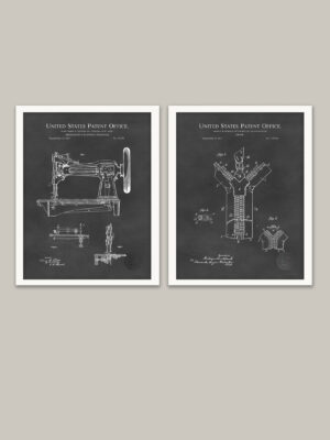 Antique Sewing Patents Print Set
