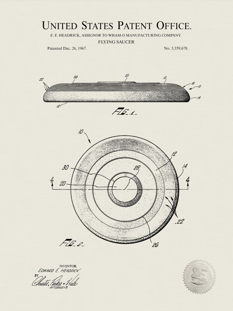 Frisbee Toy | 1967 Flying Disk Patent