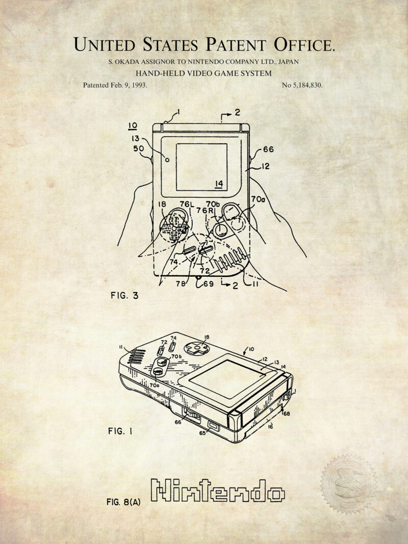 Portable Gaming Device Concept | 1993 Nintendo Patent