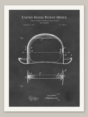 Vintage Bowler Hat | 1911 Patent Print