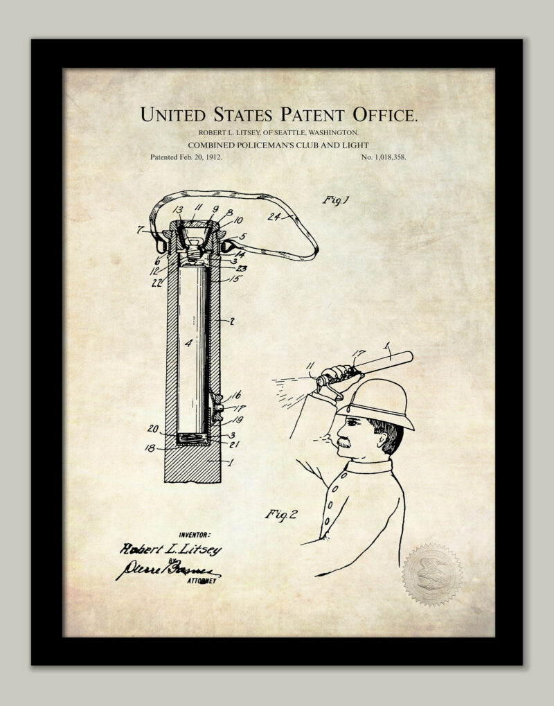 Policeman's Club  | 1912 Patent Print