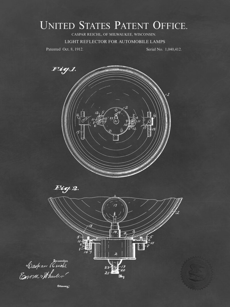 Auto Headlight Design | 1912 Patent