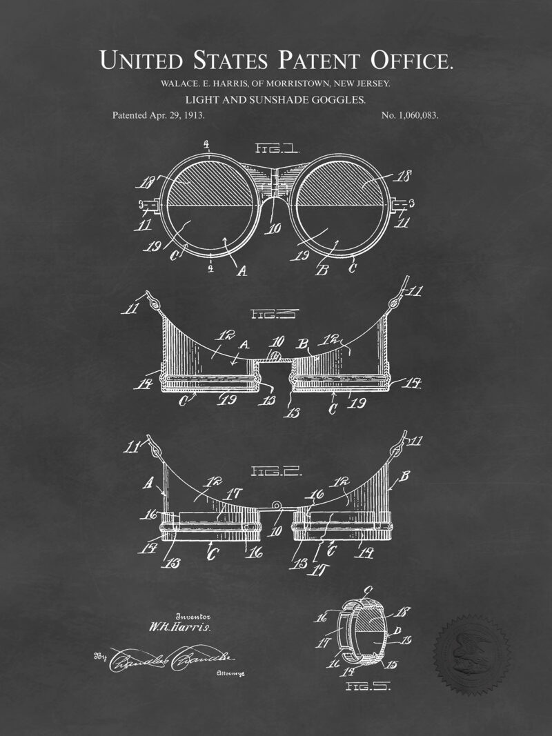 Sunglass Design | 1913 Patent