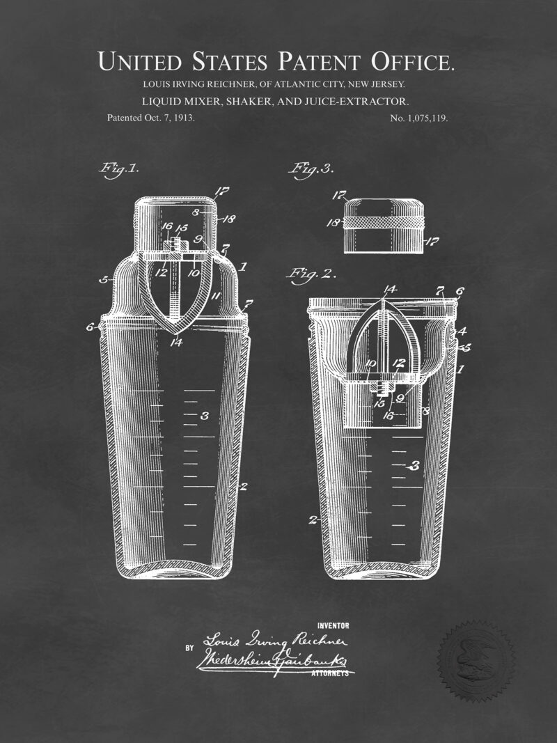 Cocktail Shaker | 1913 Patent