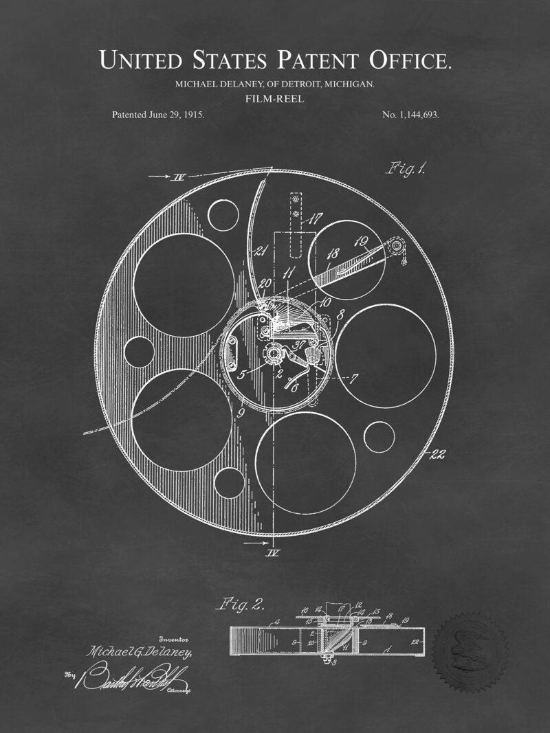 Film Reel Design | 1915 Motion Picture Patent