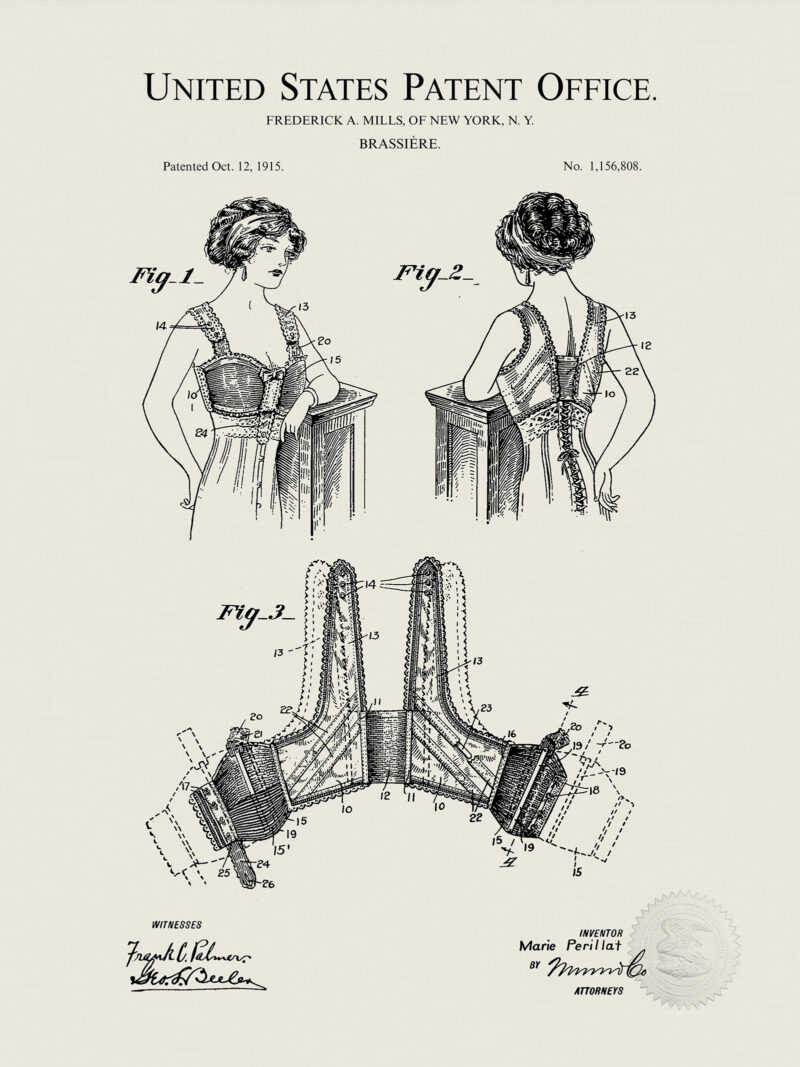 Vintage Brassiere | 1915 Patent Print