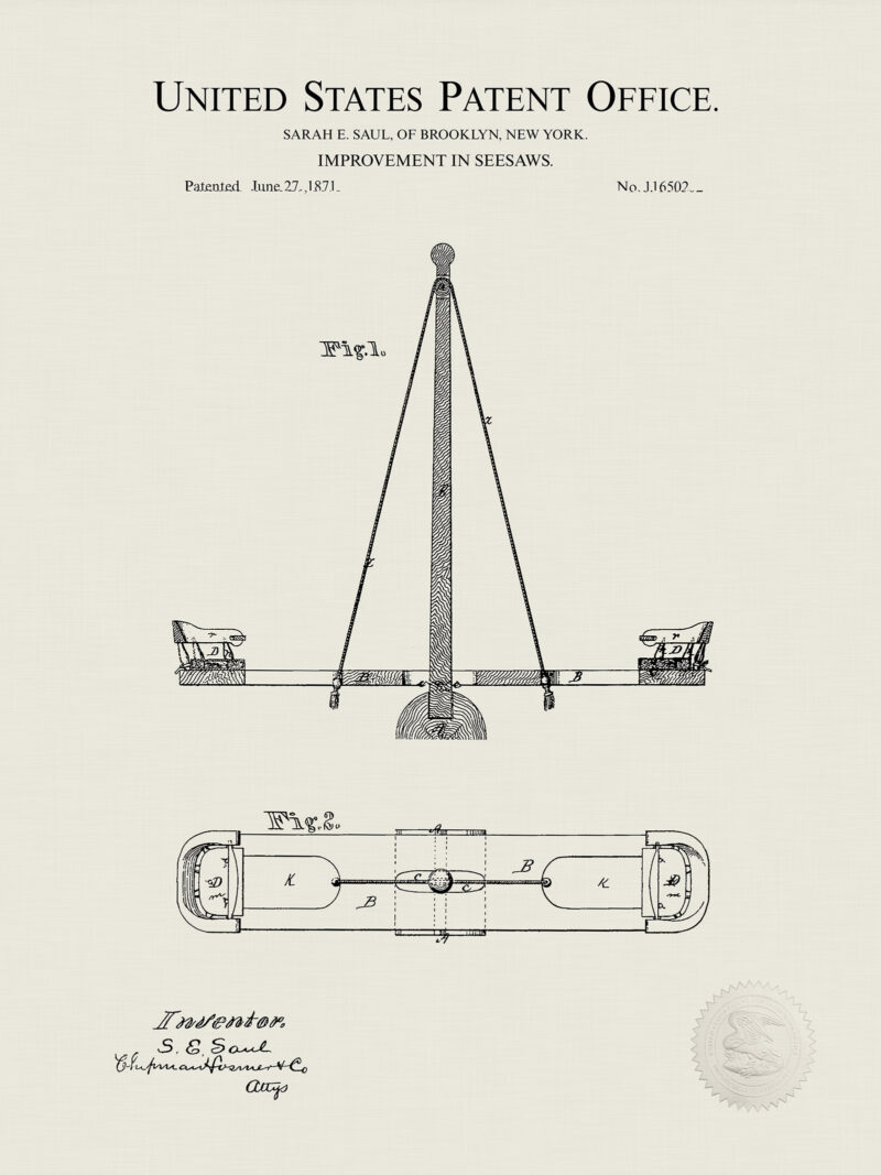 See-Saw Design | 1871 Patent