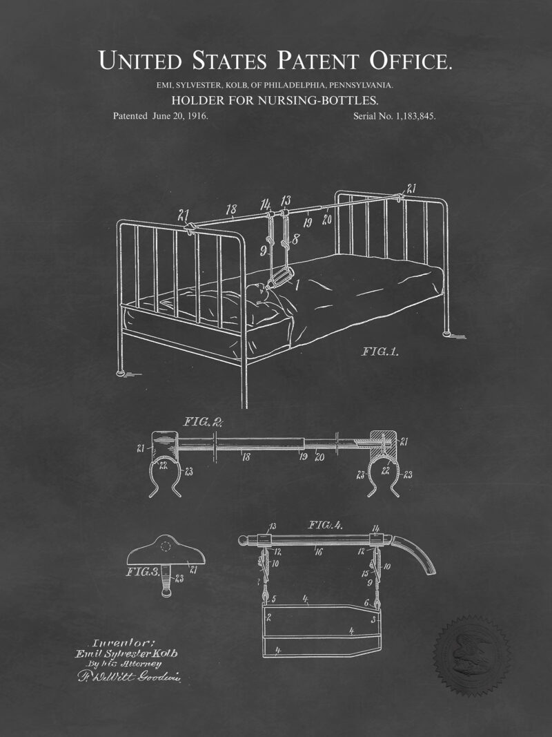 Baby Crib Bottle Holder | 1916 Patent