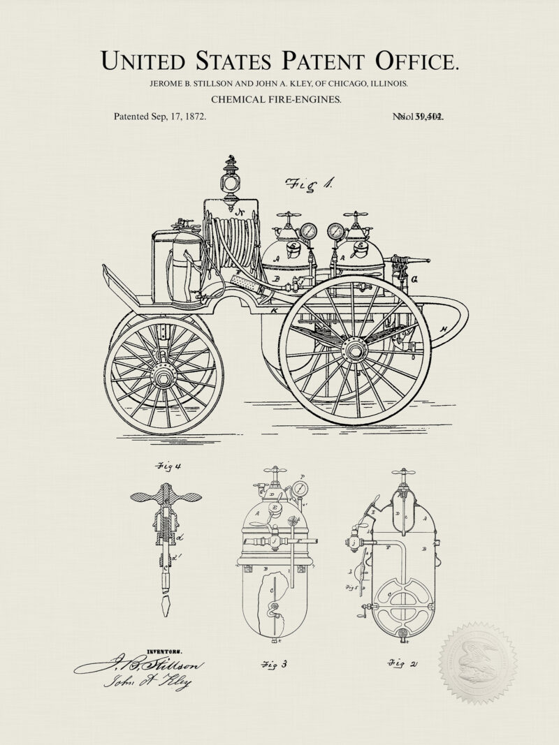 Fire Truck Prints | Antique Vehicle Patents
