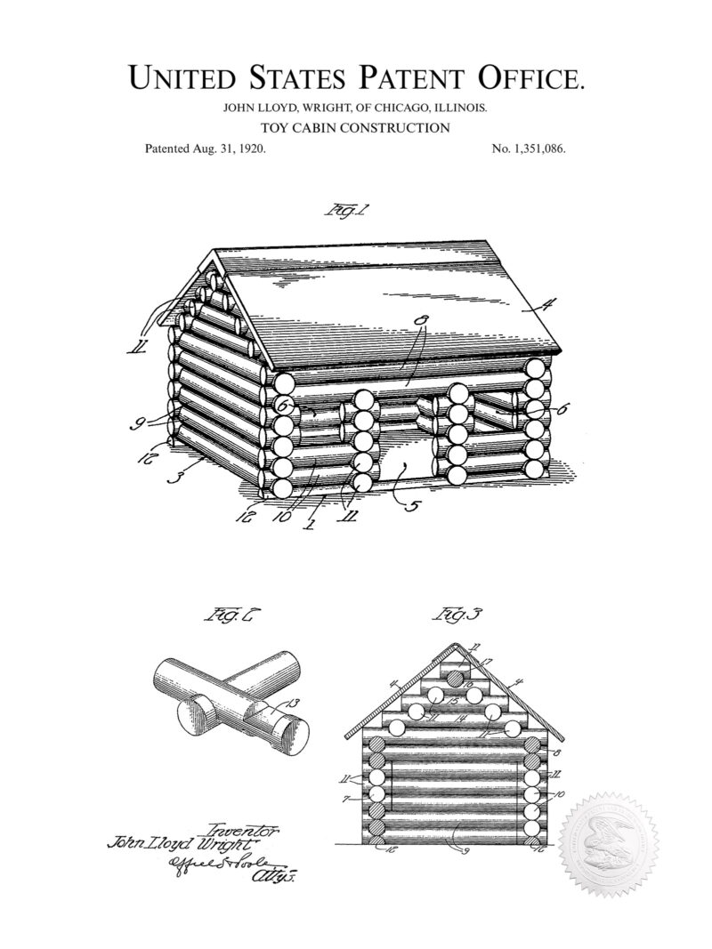 Lincoln Logs | 1920 Building Block Patent
