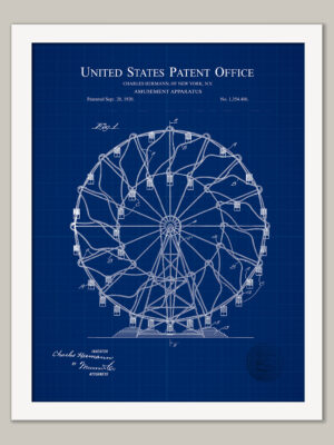 Antique Ferris Wheel | 1920 Patent Print