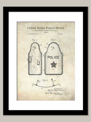 Police Shield | 1923 Patent Print
