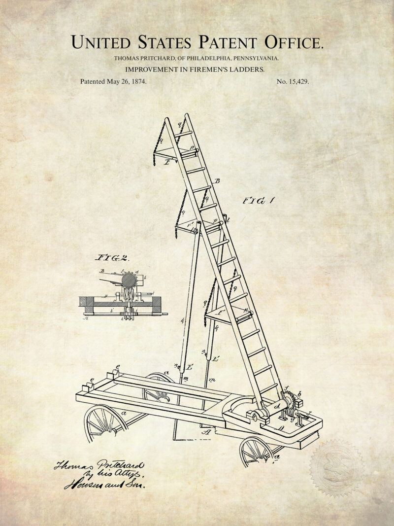 Firefighter's Ladder | 1874 Patent