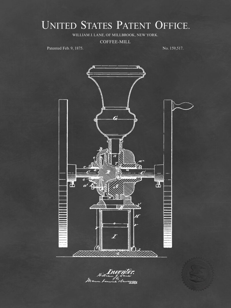 19th Century Coffee Mill | 1875 Patent