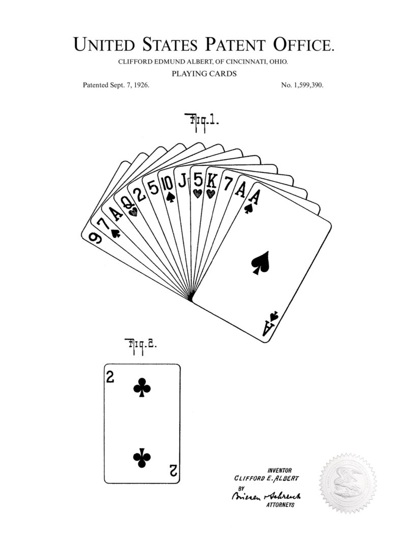 Antique Playing Card | 1926 Patent