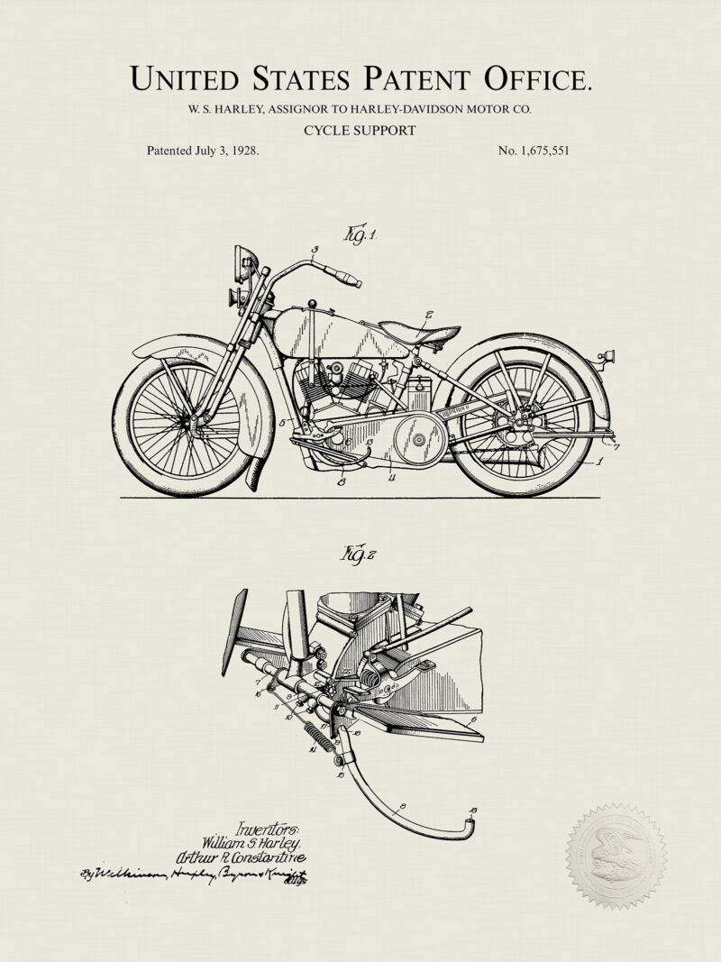 Harley-Davidson Cycle Support | 1928 Patent