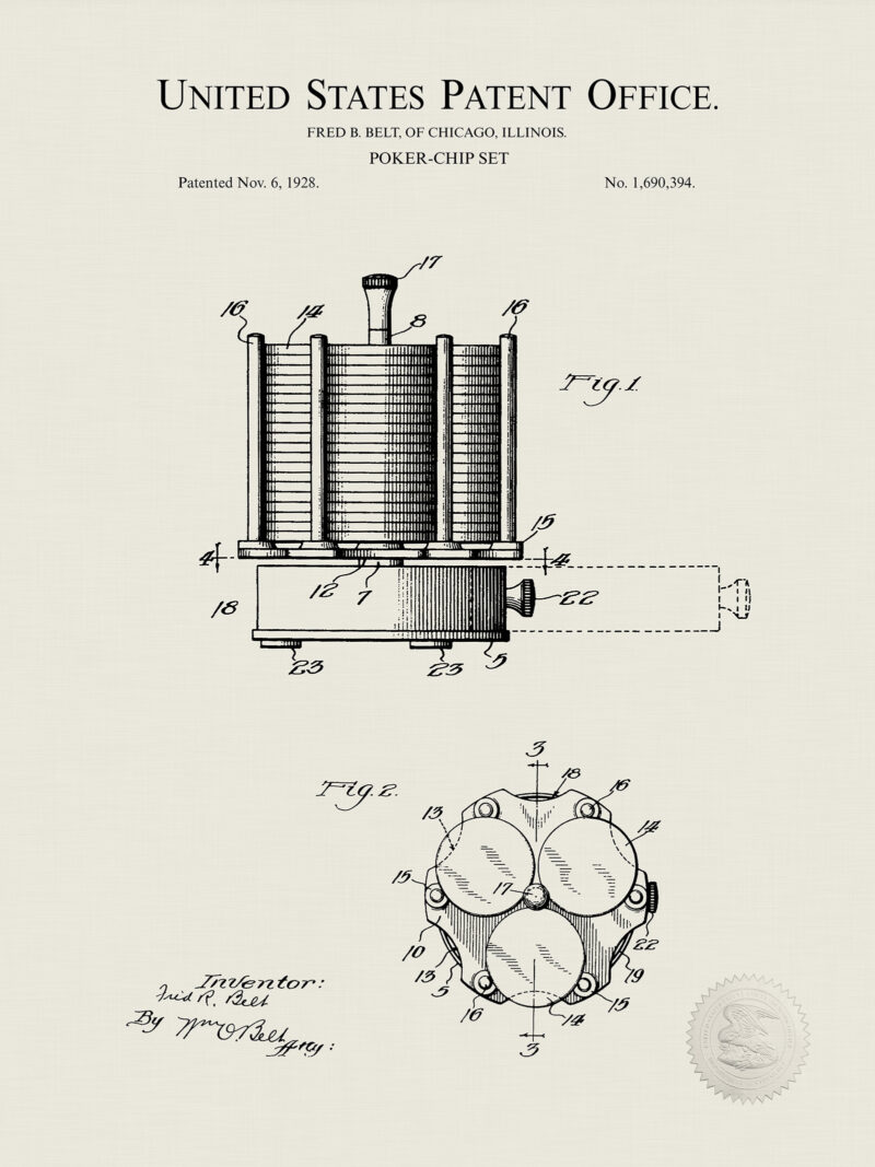 Poker Chip Set | 1928 Patent