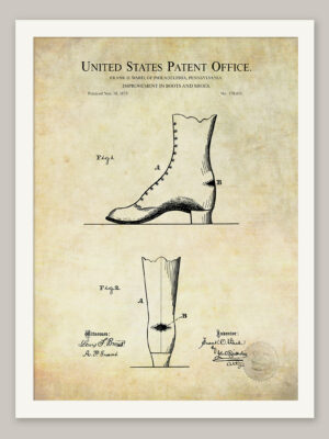 Woman's Boot | 1875 Patent Print
