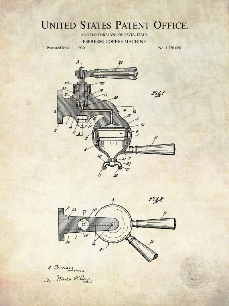 Vintage Coffee Shop Patent Collection