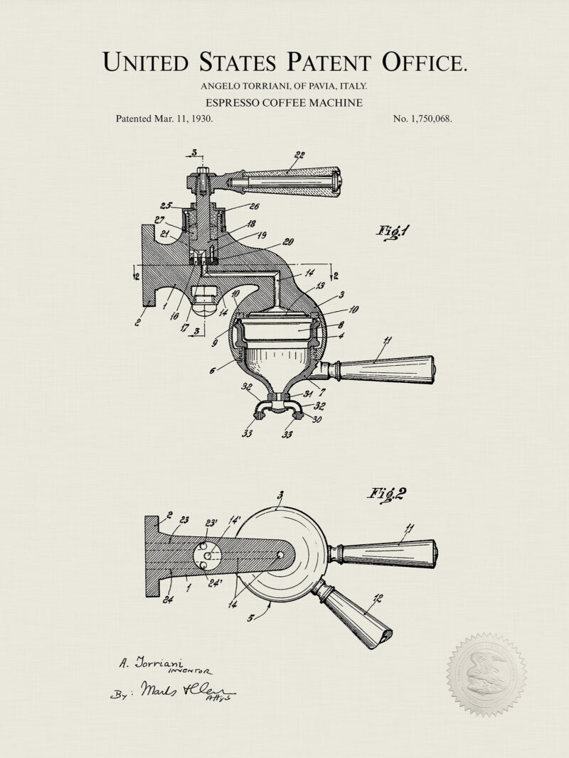 Espresso Coffee Machine | 1930 Patent