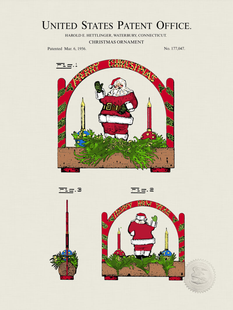 Santa Claus Tree Ornament | 1956 Patent